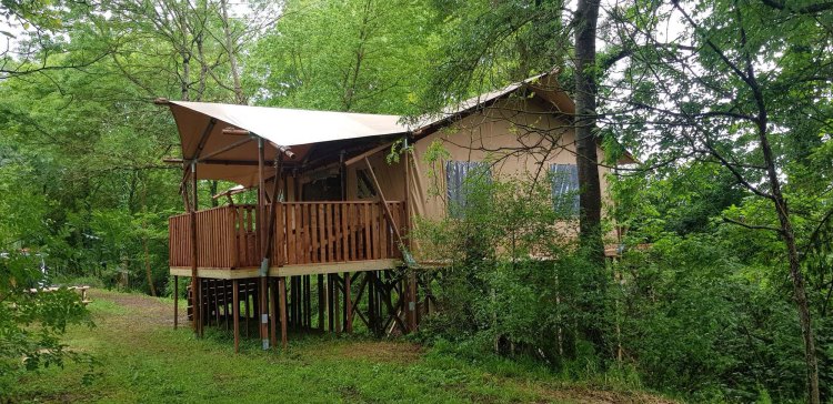 Tente Safari Toile et Bois Camping Ardèche